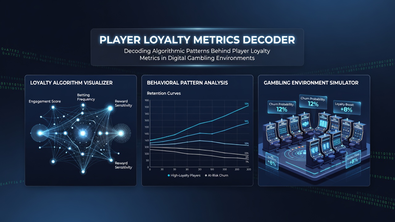 Dashboard interface displaying loyalty score distributions and algorithmic segmentation results for digital gambling users